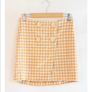 EUC Mango button front wrap mini skirt